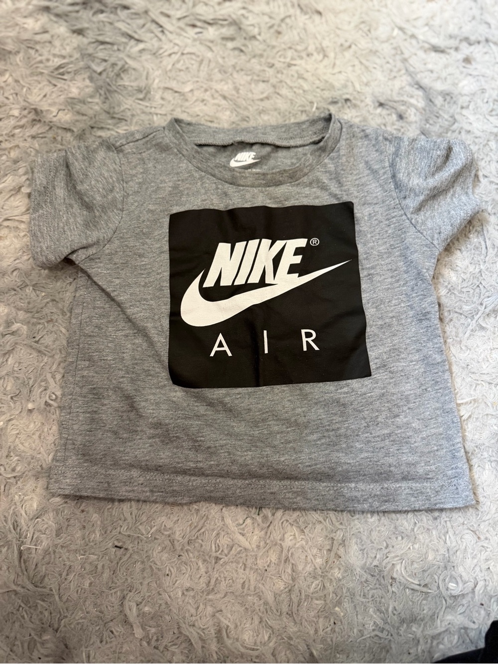 Nike Gray Short Sleeve Tee with Black Logo Panel 18 months